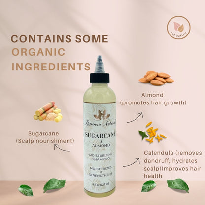 Sugarcane & Almond Moisturizing Shampoo - Roseonna Naturals